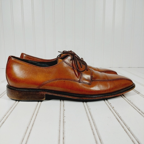 Bostonian Brown Leather Lace Up Square Toe Oxfords F601 - Picture 4 of 14